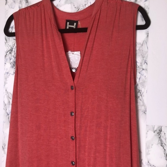 🌸H by Bordeaux Hi-Lo Button Shirt Dress - Picture 5 of 7